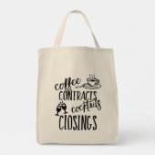 Koffiecontracten Cocktails Sluiting Realtor Tote Bag (Achterkant)
