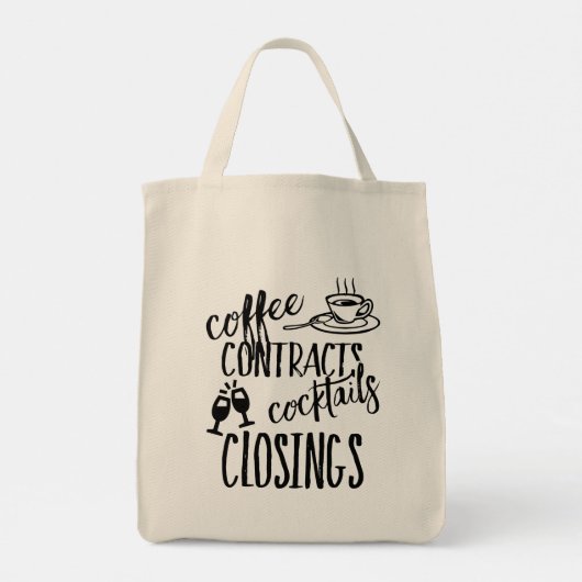 Koffiecontracten Cocktails Sluiting Realtor Tote Bag (Achterkant)