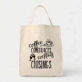 Koffiecontracten Cocktails Sluiting Realtor Tote Bag (Voorkant)