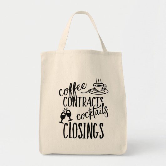 Koffiecontracten Cocktails Sluiting Realtor Tote Bag (Voorkant)