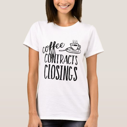 Koffiecontracten Sluiting onroerend-goedagent T-shirt (Voorkant)