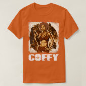 Koffiecrème en Cleopatra Jones 70s Exploitatie T-shirt (Design voorkant)