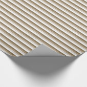 Koffiecrème en witte strepen cadeaupapier (Hoek)