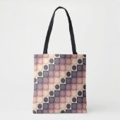 Koffiecrème Polka Grid Tote Bag (Voorkant)