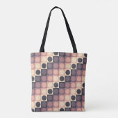 Koffiecrème Polka Grid Tote Bag (Achterkant)