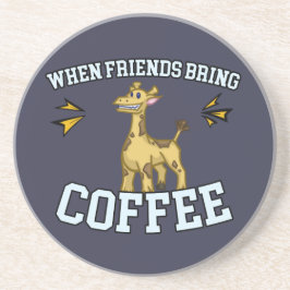 Koffiecultuur - Koffie Snob - Funny Giraffe Zandsteen Onderzetter