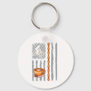 koffiecyclus- Vintage USA Amerikaanse Vlag voor ci Sleutelhanger