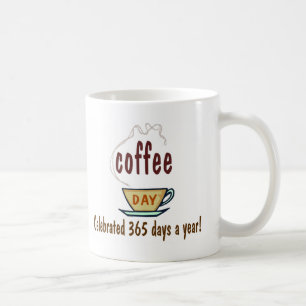 Koffiedag gevierd op 365 dagen per jaar koffiemok