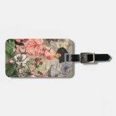 Koffiedame Victoriaanse vrouw roze rijke japon Bagagelabel (Voorkant horizontaal)