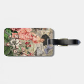 Koffiedame Victoriaanse vrouw roze rijke japon Bagagelabel (Achterkant horizontaal)