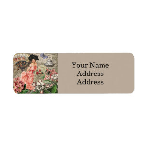 Koffiedame Victoriaanse vrouw roze rijke japon Etiket