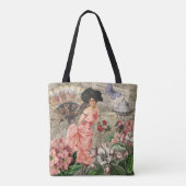 Koffiedame Victoriaanse vrouw roze rijke japon Tote Bag (Achterkant)