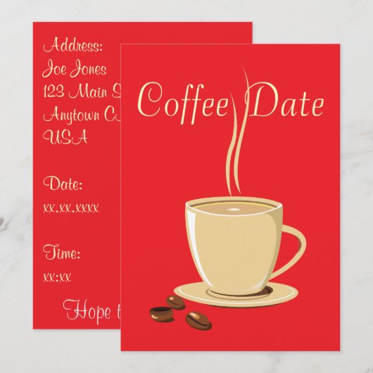 Koffiedatum Kaart (Voorkant / Achterkant)