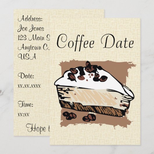 Koffiedatum Kaart (Voorkant / Achterkant)