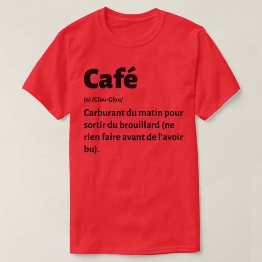 Koffiedefinitie T-shirt (Design voorkant)