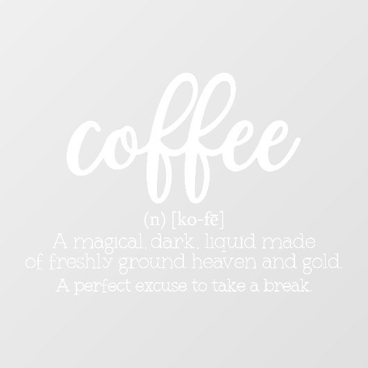 Koffiedefinitie Winkeldecor Raamsticker (Vel)