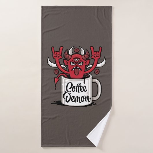 koffiedemon badhanddoek (Badhanddoek)