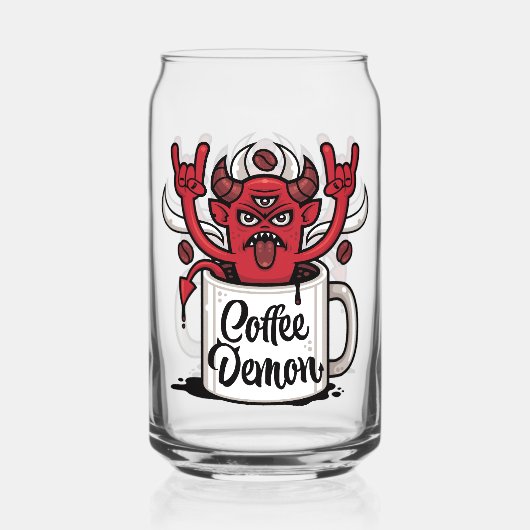 koffiedemon blikvorm glas (Voorkant)