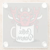 koffiedemon glazen onderzetter (Achterkant)