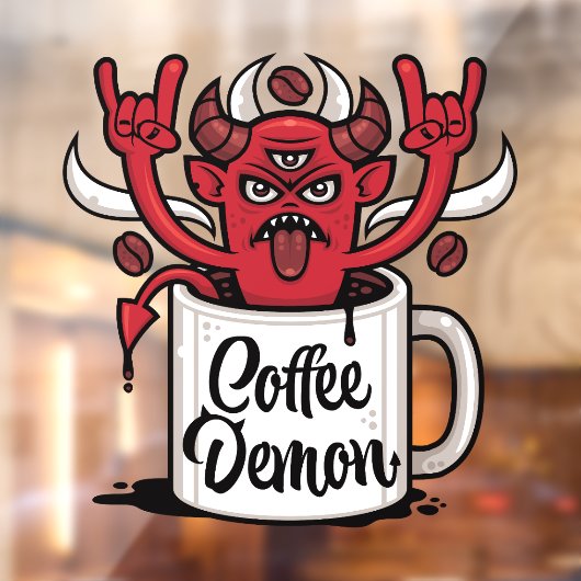 koffiedemon raamsticker (Vel 2)