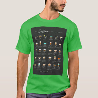 Koffiediagram voor Koffiebalkdecor op zwart 2 T-shirt