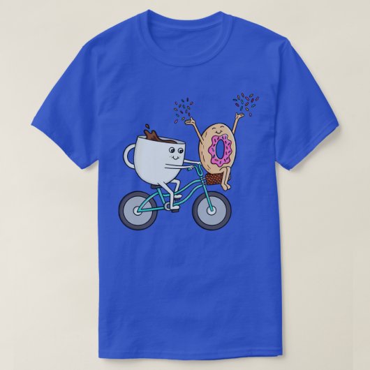 Koffiedonut en fiets t-shirt (Design voorkant)