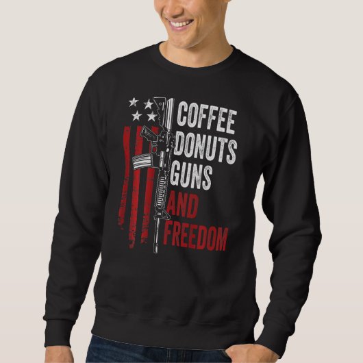 Koffiedonuts Pistool Freedom Pistool Ar15 Verenigd Trui (Voorkant)