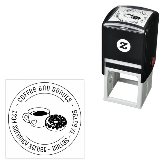 Koffiedonuts Winkeladres Zelfinktende Stempel (In situ)