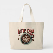 Koffiedranken Grote Tote Bag (Achterkant)
