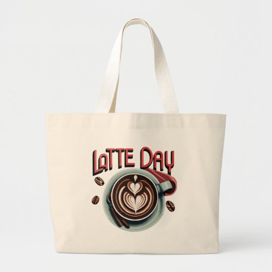 Koffiedranken Grote Tote Bag (Voorkant)