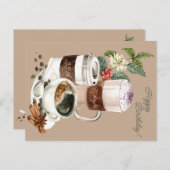 Koffiedrankjes, Gefeliciteerd, Viering  Briefkaart (Voorkant / Achterkant)