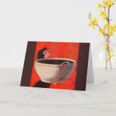 koffiedrinker kaart (Gele Bloem)