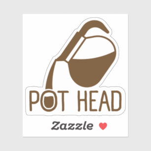 Koffiedrinker Pot Head Sticker
