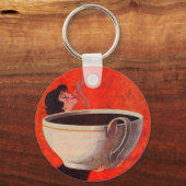 koffiedrinker sleutelhanger (Voorkant)