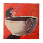 koffiedrinker tegeltje (Voorkant)