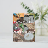 Koffiedrinkers kunnen Zika stoppen met RoseWriters Briefkaart (Staand voorkant)
