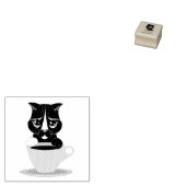 KOFFIEE CAT (TUXEDO CAT) RUBBERSTEMP RUBBERSTEMPEL (Gestempeld)