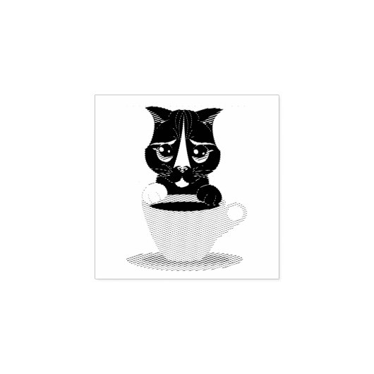 KOFFIEE CAT (TUXEDO CAT) RUBBERSTEMP RUBBERSTEMPEL (Afrduk)