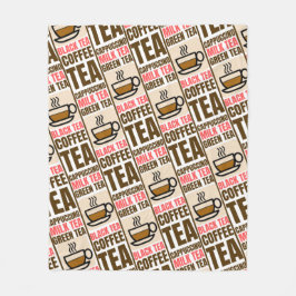 KOFFIEE TEA PATTERN, griepband Fleece Deken