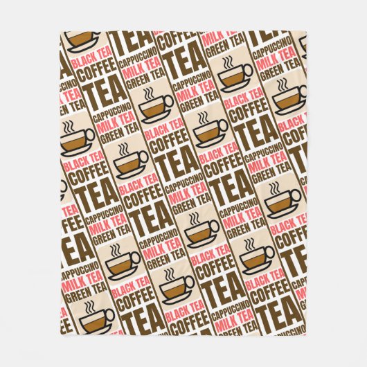 KOFFIEE TEA PATTERN, griepband Fleece Deken (Voorkant)