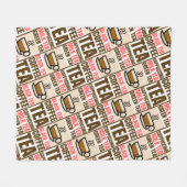 KOFFIEE TEA PATTERN, griepband Fleece Deken (Voorkant (Horizontaal))
