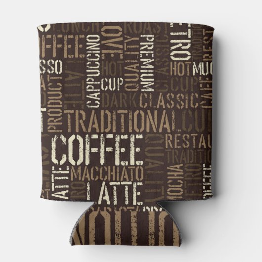  koffieervaring naadloos patroon blikjeskoeler (Achterkant)