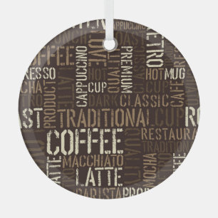 koffieervaring naadloos patroon glas ornament