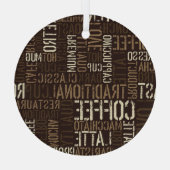 koffieervaring naadloos patroon glas ornament (Achterkant)