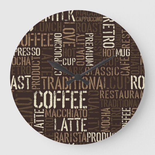 koffieervaring naadloos patroon grote klok (Voorkant)