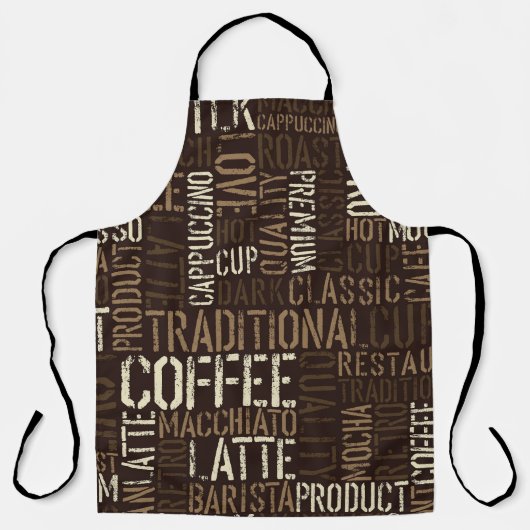 koffieervaring naadloos patroon schort (Voorkant)