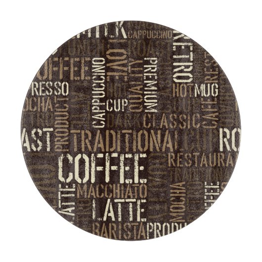koffieervaring naadloos patroon snijplank (Voorkant)
