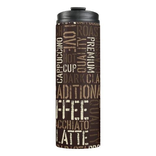  koffieervaring naadloos patroon thermosbeker (Voorkant)