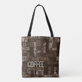  koffieervaring naadloos patroon tote bag (Achterkant)