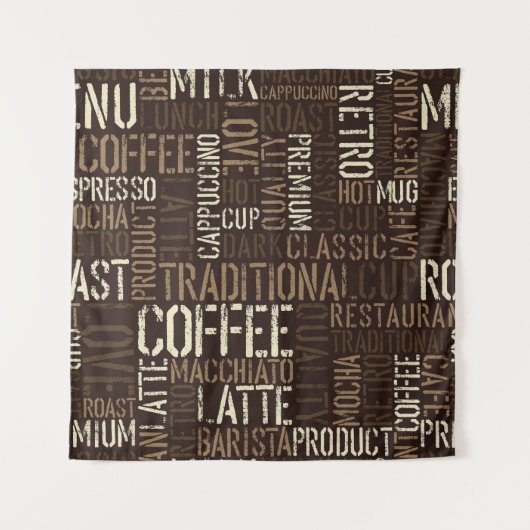 koffieervaring naadloos patroon wandkleed (Voorkant)